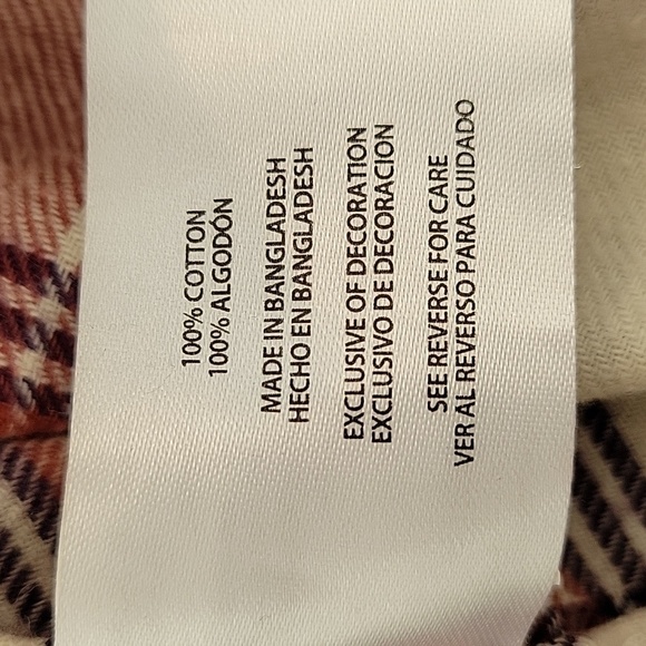 NWT GAP XS rust purple cream plaid flannel. Relaxed fit. - Picture 5 of 6